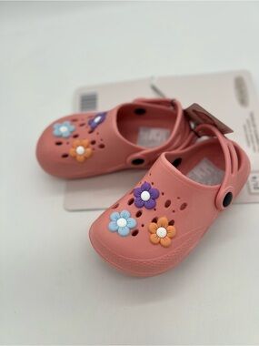 Lily & Dan Pink Flower Clog Sandals Slip On Toddler US 9/10